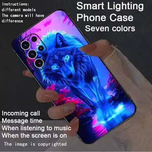 Colorful intelligent voice controlled luminous, Lights phone case suitable for S26Ultra/S25Ultra/S24/S22Ultra/S23Ultra/S21Ultra/S20Ultra/S10+/S9+/S10 5G/Note20Ultra/Note10+/Note8/Zfold 7/Zfold 6/Z Flip7/Z Flip6