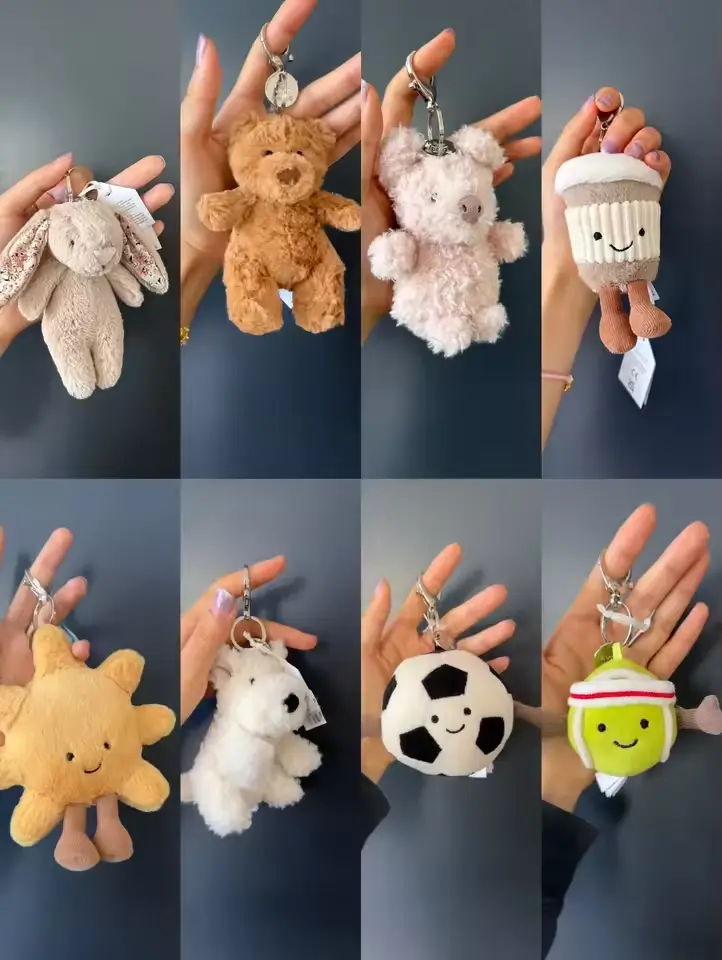 2026 JELLYCAT Limited Kawaii Soft Plush Keychain, Cute Stuffed Animal Keyring Charm, Must-Have Backpack Accessory, Perfect Birthday & Back To School Gift