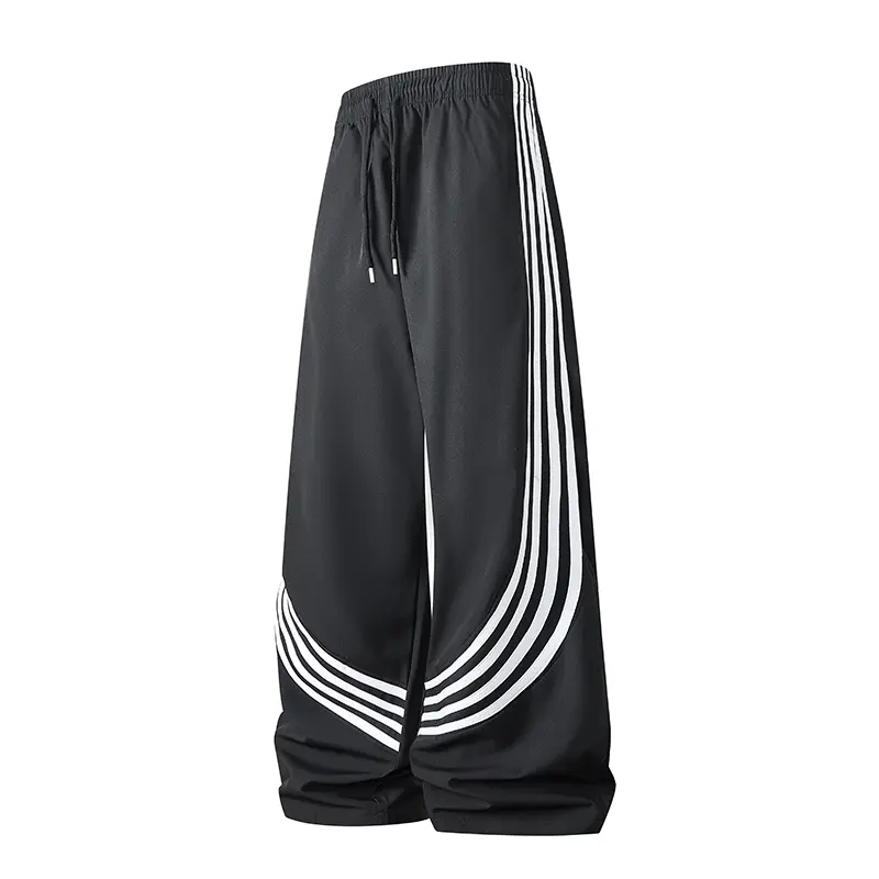 freeship Men’s with Pockets —  Solid Color Training/Track , Straight-Leg Street Style, Fashionable Basic Wide-Leg Design mens jogger workout  athleisure loose long  bagg uncuff boys sweatpants black gym summer fit Casual Loose-Fit Drawstring Pants slacks