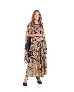 GOLD/BLACK SEQUIN DAMASK FULL SKIRT