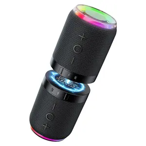 Portable Bluetooth Speaker with Magnetic 2-in-1 Design IPX4 Water Resistant 12H Playtime TWS Pairing BT5.4 FM Radio for Home Party Outdoor Beach Audio Stereo 20W Subwoofer Audio