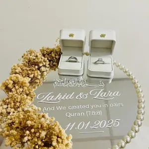 Engagement Ring Plate Decal with Elegant Design and Quran Verse 78:8 for Personalized Gifts