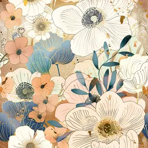 Japanese Blossoms Pattern 8 Quilting Cotton Fabric