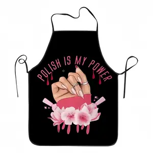 Polyester Polish Nails Pattern Apron, 1 Count Adult Size Sleeveless Kitchen Apron, Cooking Apron,Valentine's Day Gift, Apron for Nail Tech, Apron for Women,Nails Design Tool,Makeup Artist Gear
