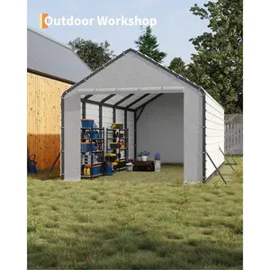 Heavy Duty Zippered Door Panels for Metal Carports – Weatherproof Tarp with Ball Bungees, Easy Install, Secure Fit – Replacement Doors for 20x25ft, 20x20ft, 13x26ft, 13x21ft, 13x16ft, White or Grey