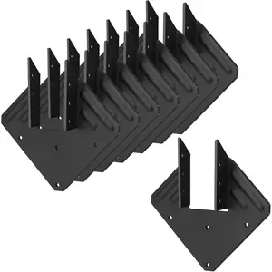 8 count Black Hurricane Tie for 2x4 Rafter,13 Gauge Steel Roofing Hurricane Brackets Fit 2x4,2x6  ,Truss to Rafter Bracket Connector,Thick 2.2 mm