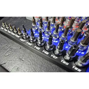Magnetic Torx Socket Organizer – Fits Icon 59753 56366 | 1/4 & 3/8 Drive 3D Printed Holder | Star Socket Storage