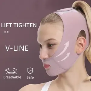 Adjustable V-Shape Facial Lifting Strap, Adjustable Fit, Slimming Tightening Reduces Double Chin, Breathable Reusable Light Box Packaging