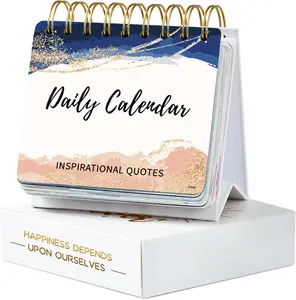 Desk Flip Calendar Motivational Undated Perpetual Daily Schedule with Inspirational Quotes Gifts & Office Decor 5.5" x 4.8" for Women Men