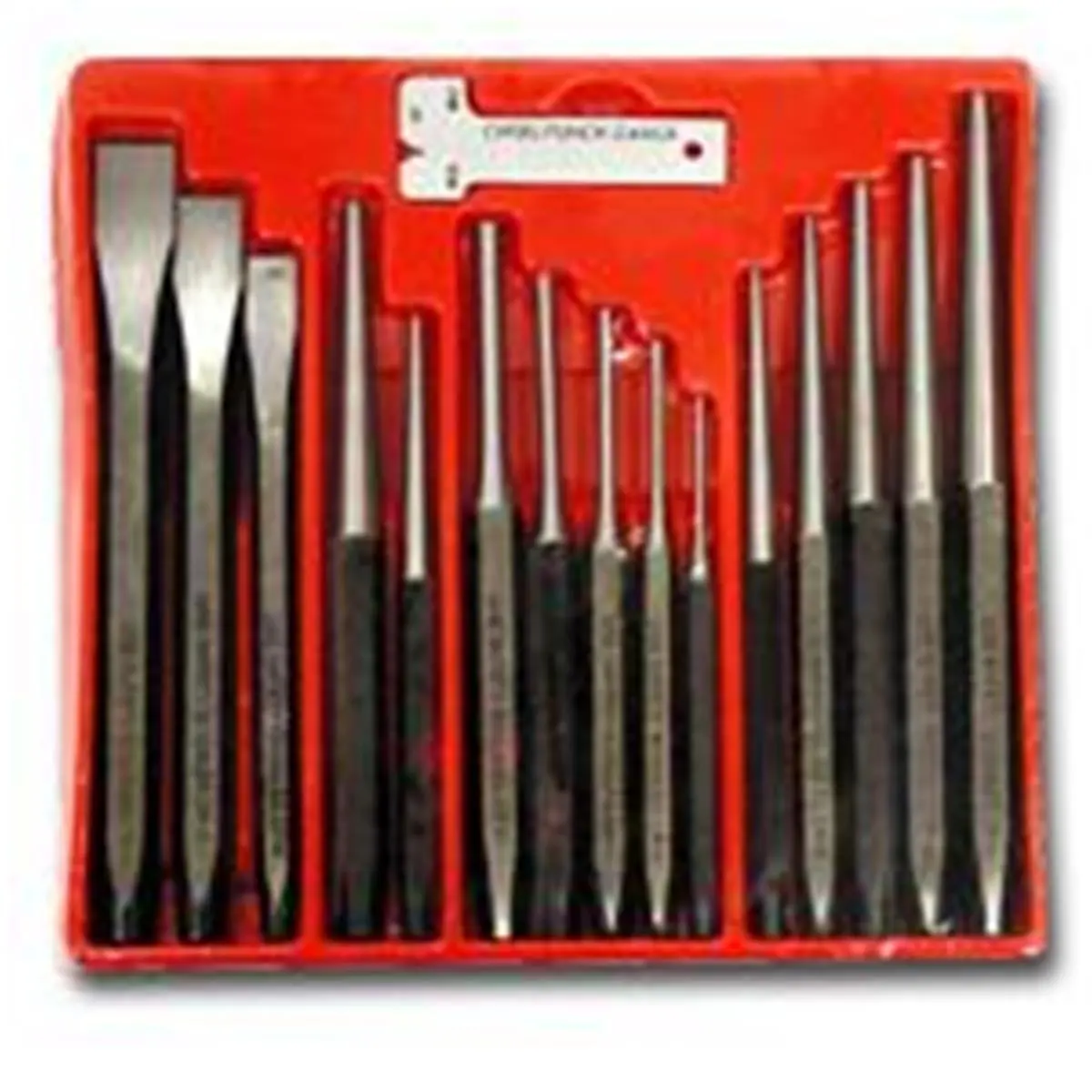 16-Piece Pneumatic Hand Tool Set - 1/8"x5" Center Punch, 3/32"x4-1/4" Pin Punch, Heat-Treated Cold Chisels for Metal Marking, Punches