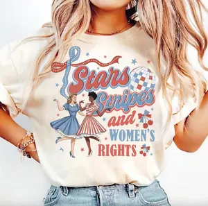 4th of July Feminist Shirt, Stars Stripes And Women's Rights Shirt, Fourth Of July Shirt, Feminist Graphic Tee, Girl Power USA Womenswear Gift For Her