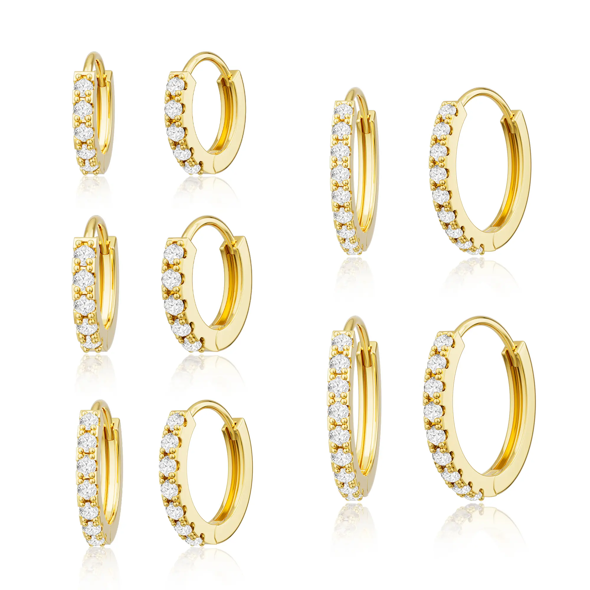 5Pcs GD Zircon Earrings