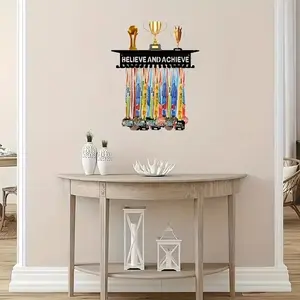 Metal Medal Display Stand, Athlete Honor Rack, Athlete Award, Key Holder, Clothes Hanger, Classic Home Decor Trophy Wall Storage Organizer, Decoration