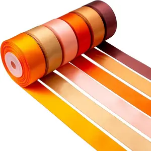 6 Rolls Satin Ribbon, 25mm/10 Yard Party Decoration, High Density Rose Silk Glossy Fabric, Floral Decor, Handmade Crafts, Gift Wrapping Supplies