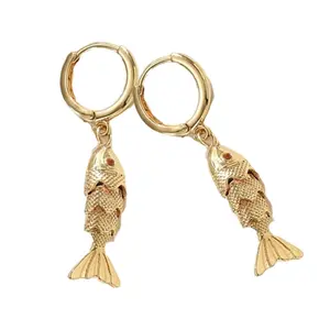 Handcrafted Fish Designs Earrings Accessory in Premium Copper for Ocean Lovers