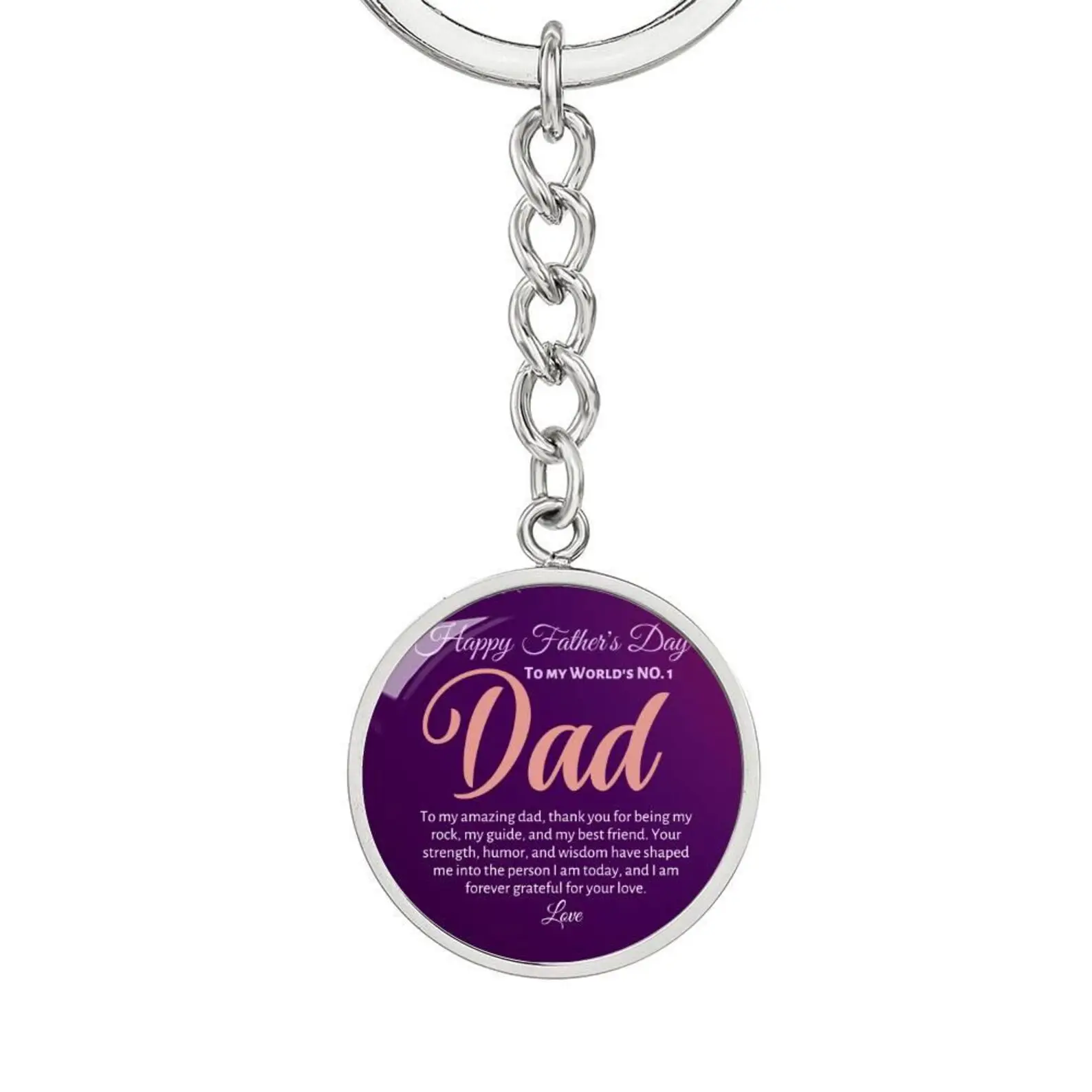 Personalized Dad Picture Keychain, New Dad Gift, Engraved Dad Photo Keychain, Fathers Day Keychain, First Fathers Day Special Round Keychain