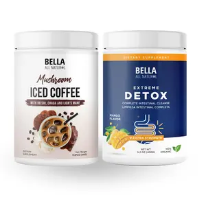 Bella All Natural Mushroom Iced Coffee and Colon Cleanse Mango