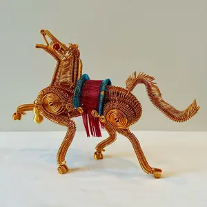 Aluminum Wire Art Galloping Horse Home Decoration Collection - Perfect for Any Room