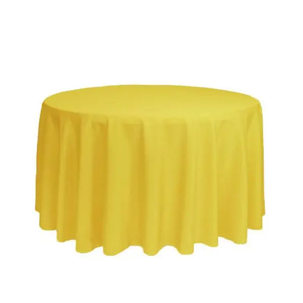 108 Inch Polyester Round Tablecloth Canary Yellow