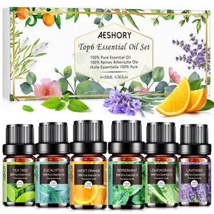 Sleep & Relax Essential Oils Set – 6 x 10ml Aromatherapy Oils for Diffuser, Citrus & Mood Scents, Massage, Skin & Hair Care