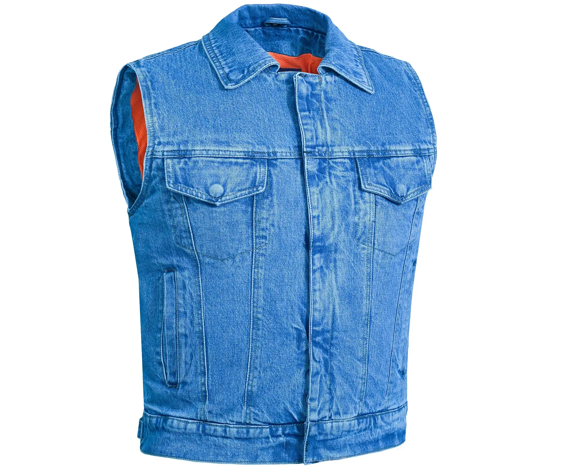 Thunder jack Blue Men's  denim motorcycle vest