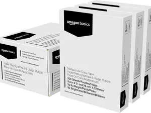 Multipurpose Copy Printer Paper, 20 lb, 8.5 x 11 Inches, 3 Reams (1,500 Sheets), 92 Bright White for Home Use
