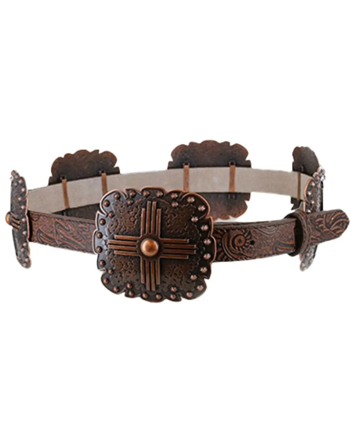 Angel Ranch Women's Women'S Scalloped Concho Leather Belt - Da3668