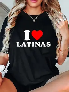 100% Cotton I Love Latinas Funny I Heart Latinas T-Shirt