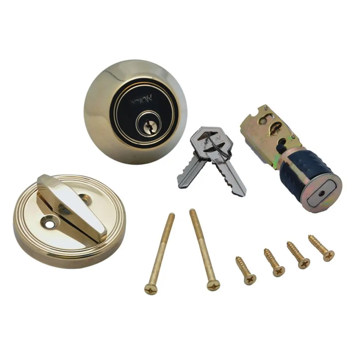 AP Products 1212.1180 Dead Bolt Lock Set - 1 Set, Polished Brass, High Quality Material Door Locks for Home, 2-3/8" or 2-3/4" Backset, Reliable Performance