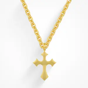 EVRY JEWELS Gold or Silver Plated Women's Hypoallergenic Iconic Cross Necklace EVRY JEWELS Gold or Silver Plated Women's Hypoallergenic Iconic Cross Necklace