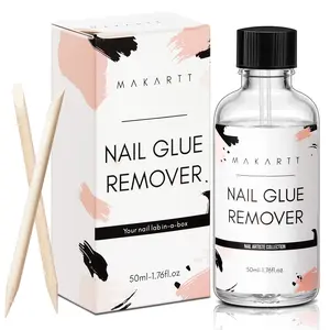 Makartt Nail Glue Remover for Acrylic Nails Press on Nails, 50ML Debonder, Nail Tips Fake Nail Adhessive Remover without Acetone, Can't Remove Gel Nail Polish sallys nailglue Brush Nail Care Uv Manicure