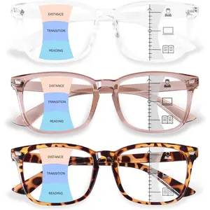 Progressive Multifocal Reading Glasses for Women Men, Anti Glare/Eyestrain Blue Light Blocking Computer Readers