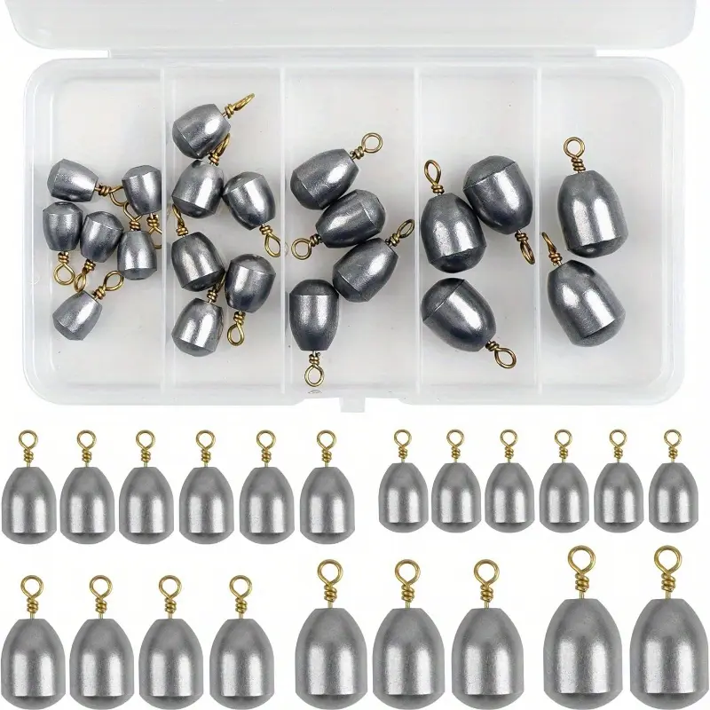 Heavy-Duty Iron Fishing Tackle, 21pcs Assorted Water Drop & Spherical Weight Sinkers with Streamlined Form for All Tiers & Improved Performance, Assorted Sizes, Improving Fishing Performance, All Rod Fits, Fresh/Salt Fish
