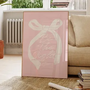 Pink Bow Bible Verse Matthew 5:14 Poster, High-DPI Multi-Size Waterproof Preppy Coquette Artistic Paintings, Girly College Apartment Room Decoration, Home Wall Art with Box, Kitchen Print