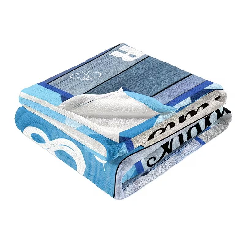Soft Flannel Blanket 1pc Blue 18th Birthday Gift Nap Throw Sofa Bed Blanket 60"x50" Throw Size Perfect for Boys Girls Teens Travel Nap
