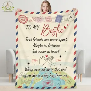 Personalized Besties Throw Blanket, Blanket Gift,Custom Friendship Gift, Custom Bestie Blanket, Gift for Best Friend, Gift for Sister Bestie