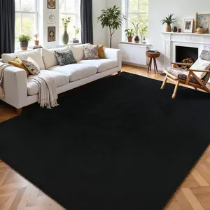 [Black Friday] 7x10 Feet Modern Shag Area Rug for Living Room, Washable Rugs for Bedroom, Indoor Floor Carpet Rugs, Plush Memory Foam Bedside for Kids Girls Teens Room Low Pile Rug Decor, Black, white, Grey, Blue, Green,Pink,4x6,5x7,5x8,6x9,7x10 Feet