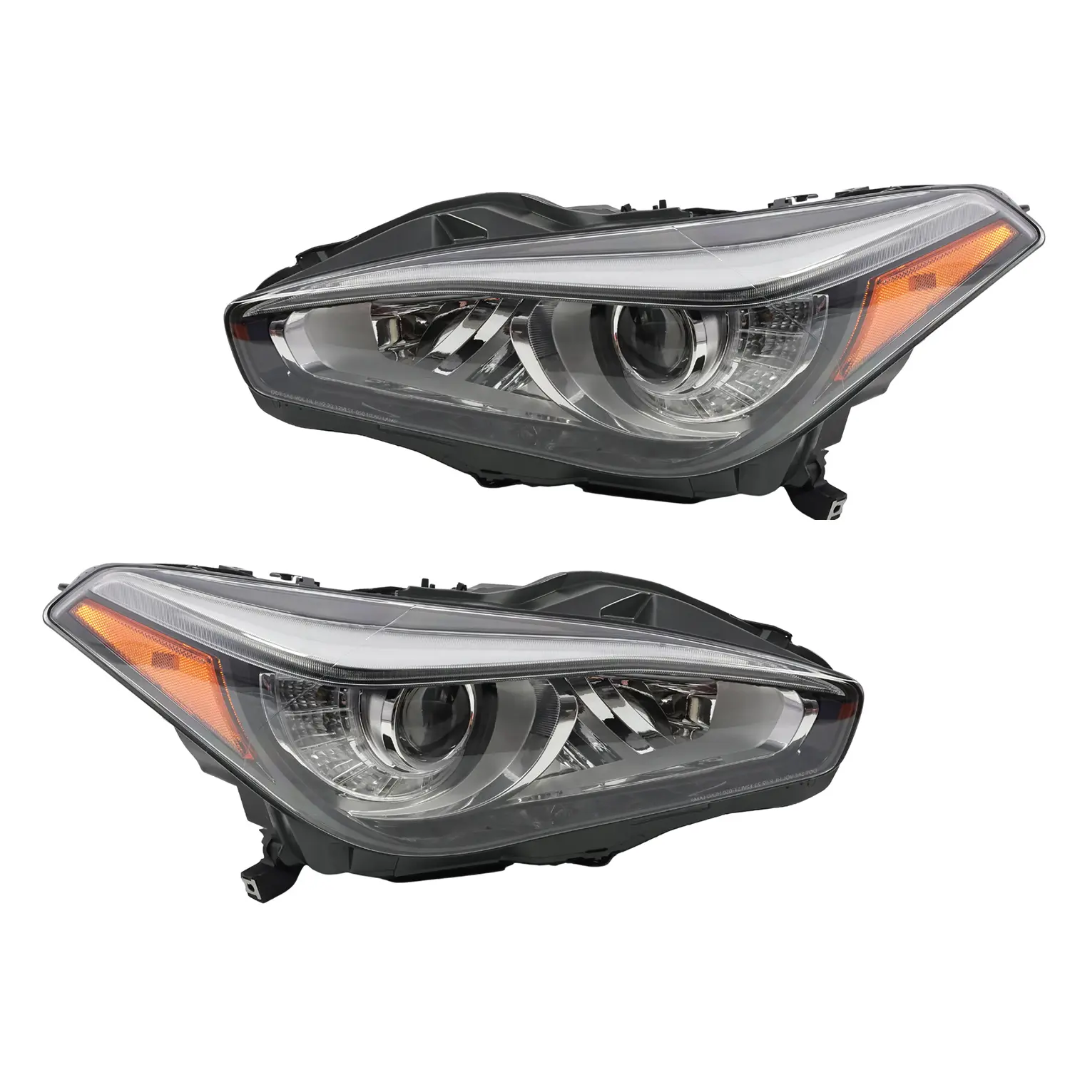 Nakkaa Non-AFS Full LED Headlight Assembly Component, Plug-and-Play Night Driving Lamp for 2015-2019 Infiniti Q70