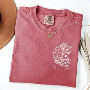 Comfort Colors One Day At A Time T Shirt, Addiction Recovery, Sobriety Gift, Na Shirt, Motivational Shirt, Mental Health Shirt Casual Top - TrendWear USA