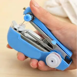 Portable mini manual sewing machine, 1 piece, a household essential, easy to operate, a convenient and practical sewing tool, household item, stapler-shaped handheld sewing tool, suitable for DIY crafts, home use, and travel.