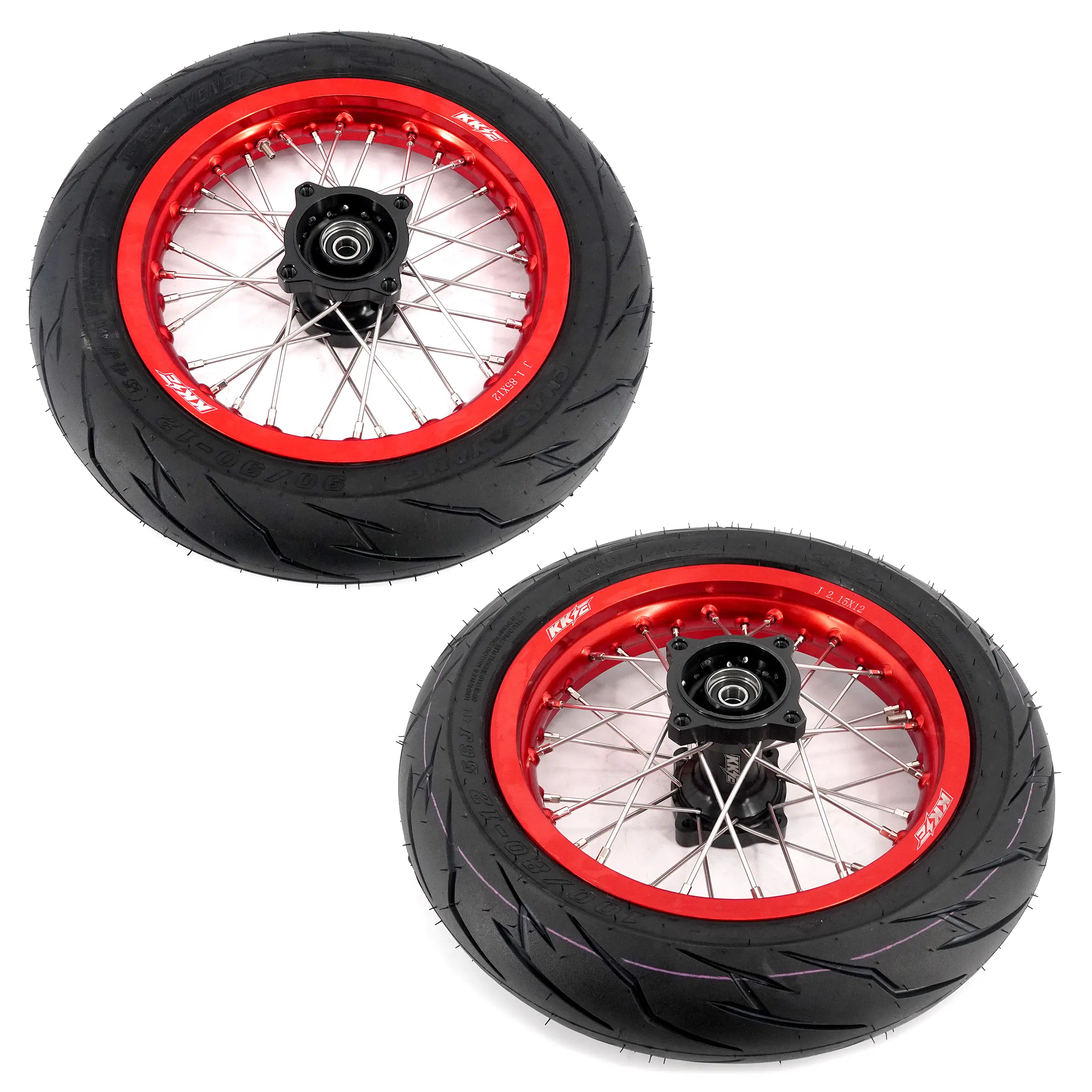 KKE 1.85*12'' & 2.15*12'' E-Bike Mini Wheels Kit with Tires Fit For Rawrr Mantis Mini 2024, Mini R/R17 2025-2026 Black Red
