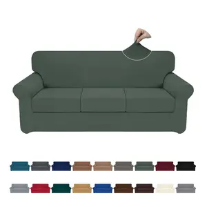 Easy-Going Stretch Soft Couch Cover for Dogs, Christmas Slipcover for Sofa with 1/2/3 Seperated Cushions, Washable Elastic Furniture Protector for Pets, Kids, Livingroom