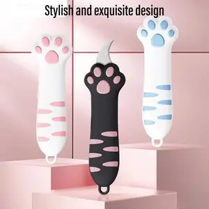 Cute Cat Shaped Box Cutter with Retractable Blade, Perfect for Opening Packages and Sealing Boxes, Fun Gift Idea for Kids and Adults, Cutting Supplies