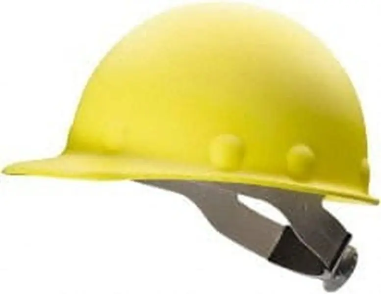 Honeywell Fibre-Metal Fiber Glass Hard Hat - Unisex Work & Construction Head Protection, ANSI Type I Class G, 8-Point Ratchet, Yellow, Size 6-5/8 to 7-3/4, Model P2ARW02A000