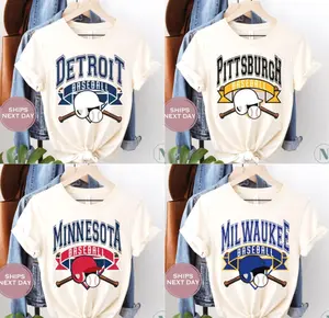 Vintage All Team Baseball T-Shirt, Bold Team Inspired Graphic Tee, Retro Casual Top, Classic Sportswear Look, Great Gift For Baseball Lovers XWDUY