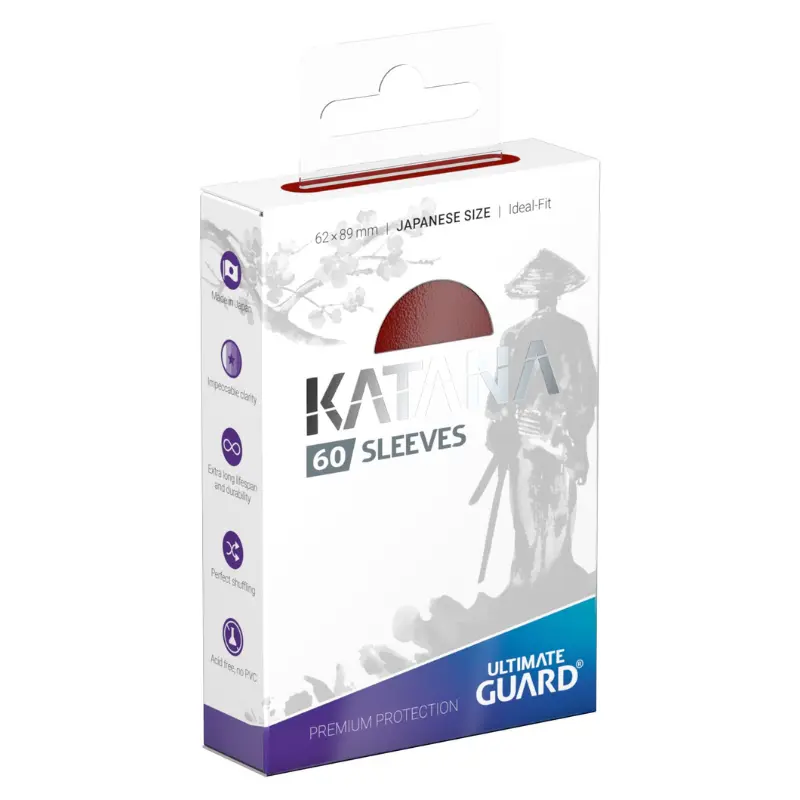 Ultimate Guard Katana Sleeves Japanese Size 60 Red: TCG Card Sleeves For Yu-Gi-Oh! & Cardfight!! Vanguard