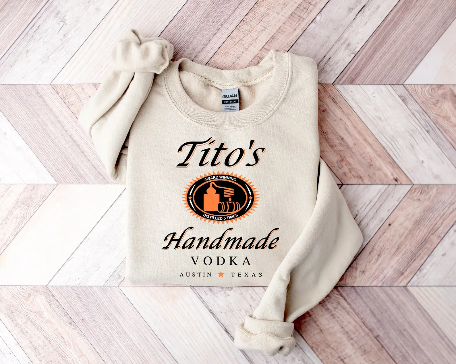 Tito Crewneck Sweatshirt,TITO'S Handmade Vodka Sweatshirt,Austin Texas Label Crewneck,Premium Vodka Sweatshirt