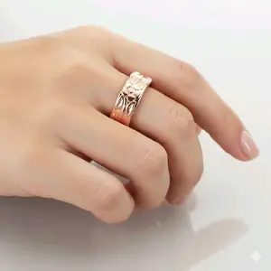 Elegant Shiny copper Flower Ring