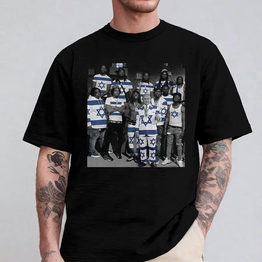 Men's 2026 New 100% Premium Cotton Casual Round Neck Short-Sleeve Boxy Fit Tshirt - Athletic Vonisrael Top, Netanyahu Gang-Inspired Jew Block Menswear, Chinese New Year & Children's Day Apparel, Shortsleeve, Childrens Day, Pure Cotton T-Shirts, Basic