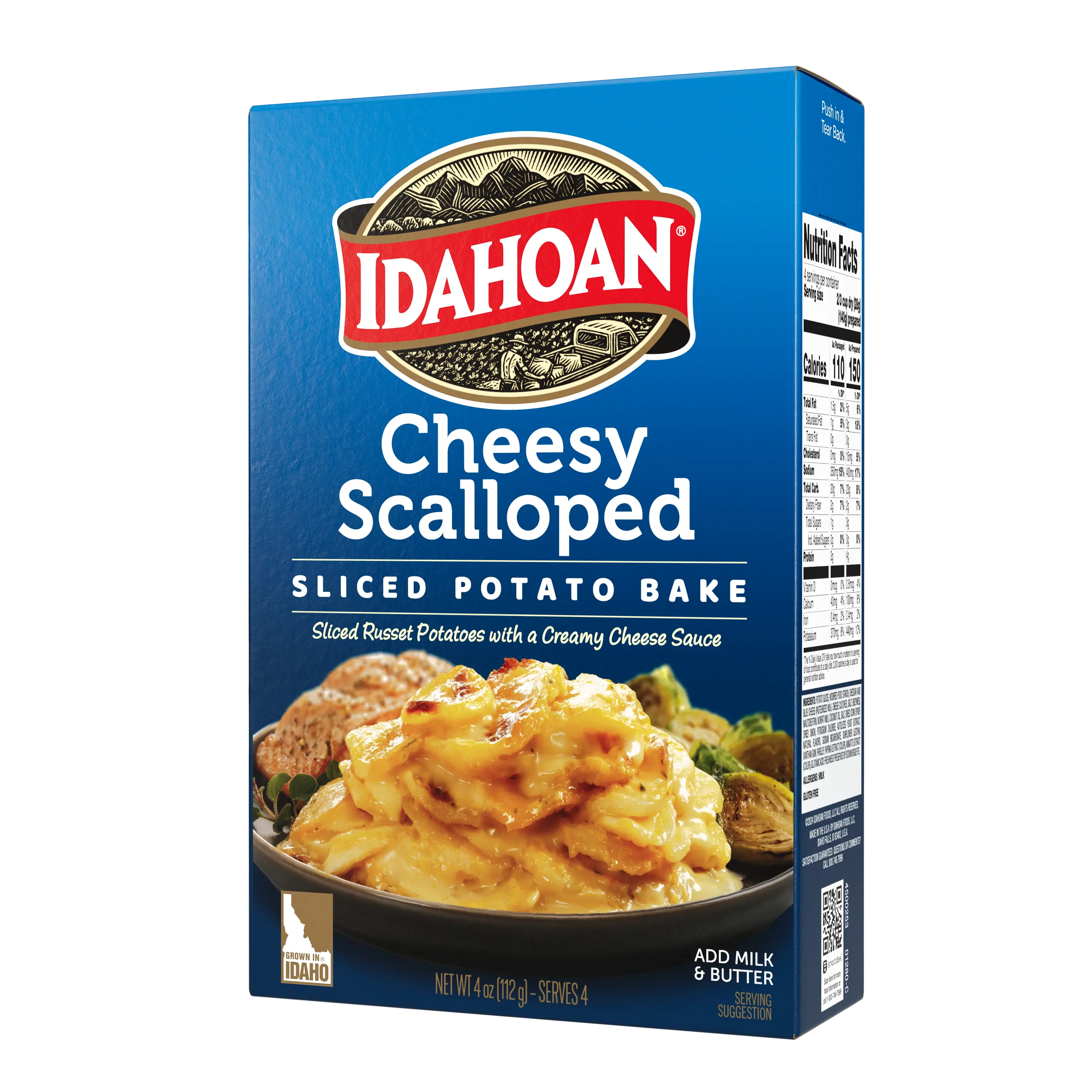 Idahoan Cheesy Scalloped Sliced Potato Bake, 4 oz, Pack of 12